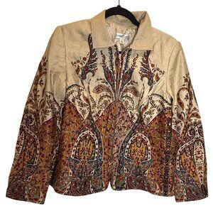 Coldwater Creek‎ Baroque Tapestry Jacket M Vintage Artsy Boho Eclectic Grandma